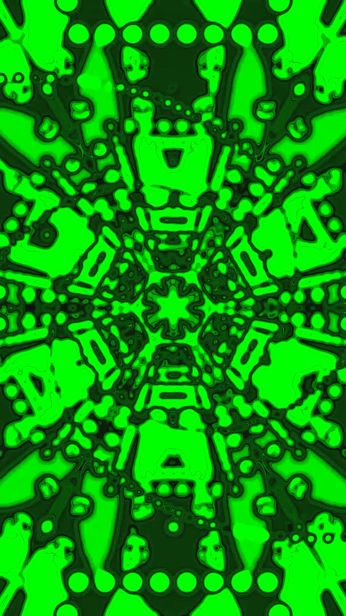 Seamless green tunnel visual loop with vibrant patterns for immersive screensaver experience
