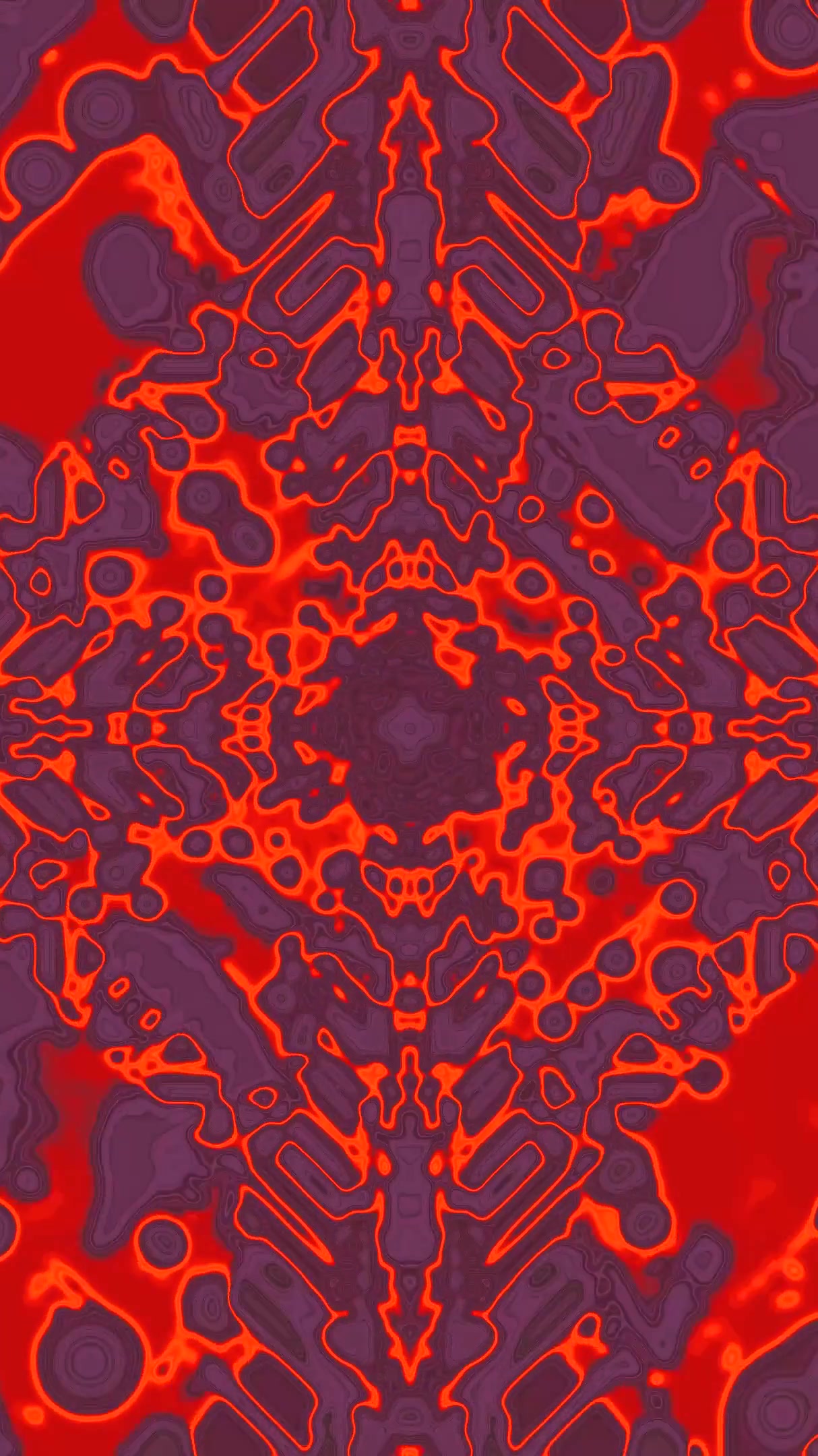 Vivid abstract tunnel loop with flowing patterns in warm colors f