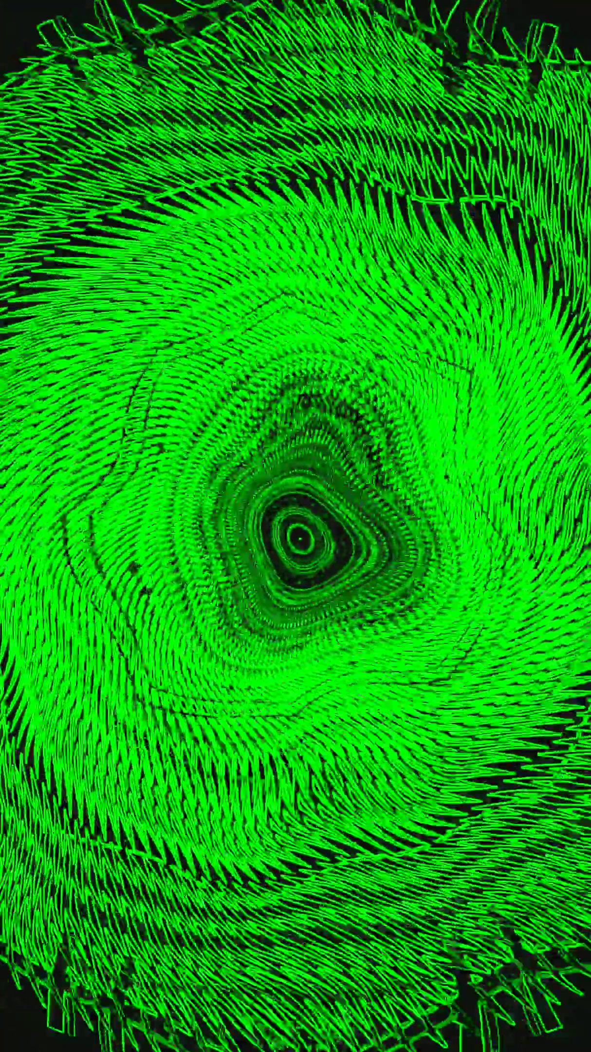 Dynamic green tunnel video loop providing a seamless visual experience for screensavers and digital displays