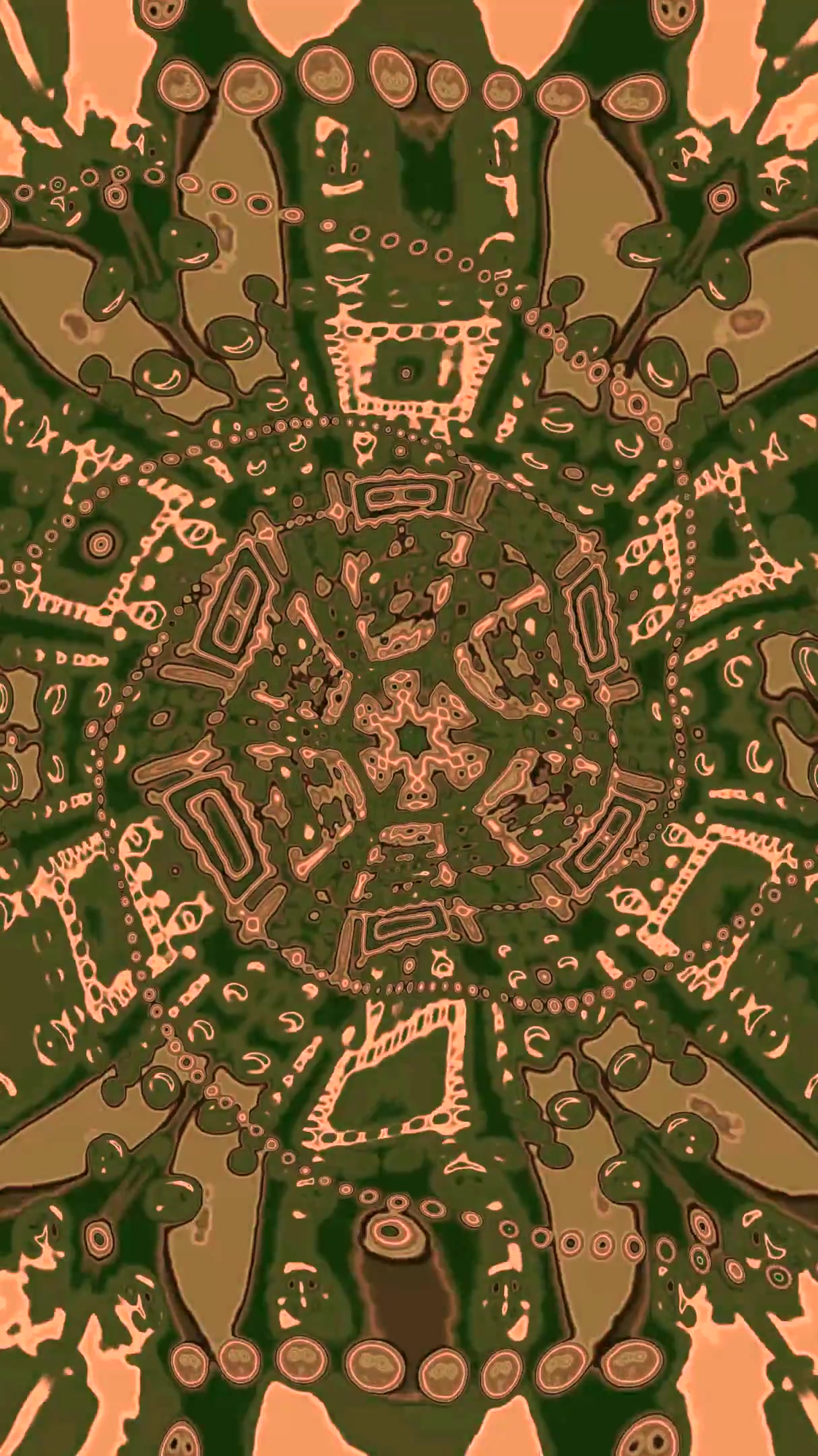 Seamless tunnel video loop with organic shapes and colors creatin