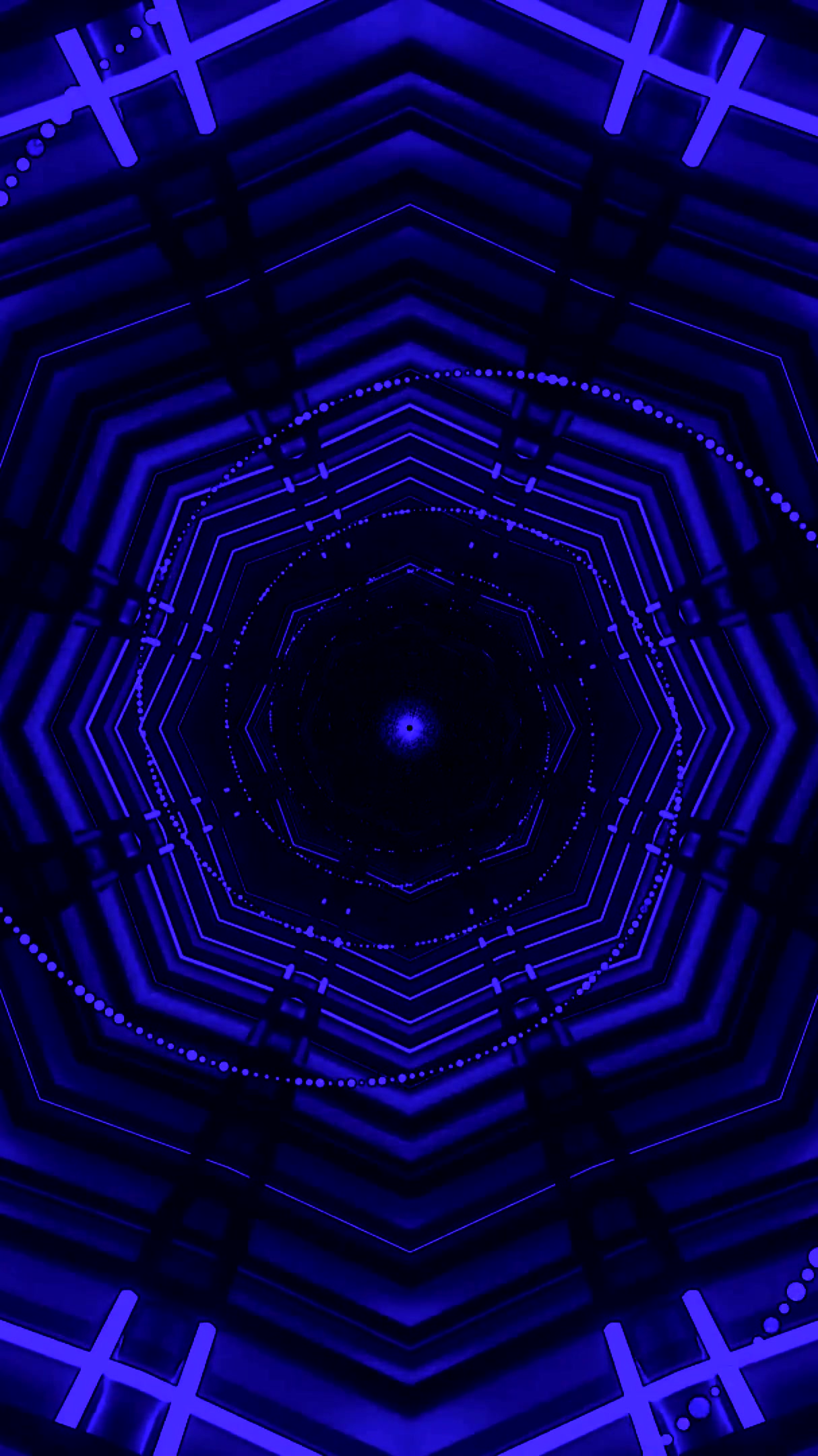 Experience a seamless tunnel video loop showcasing vibrant blue n