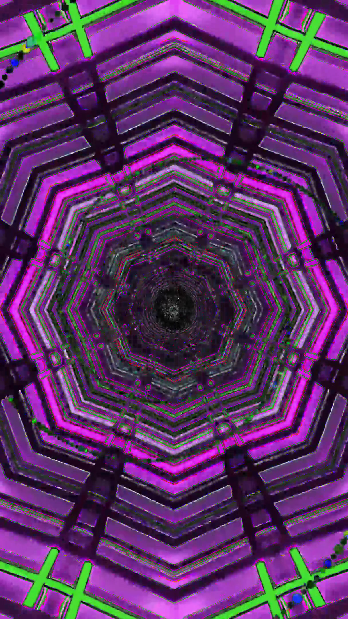 Colorful tunnel video loop creates a dynamic visual experience wi