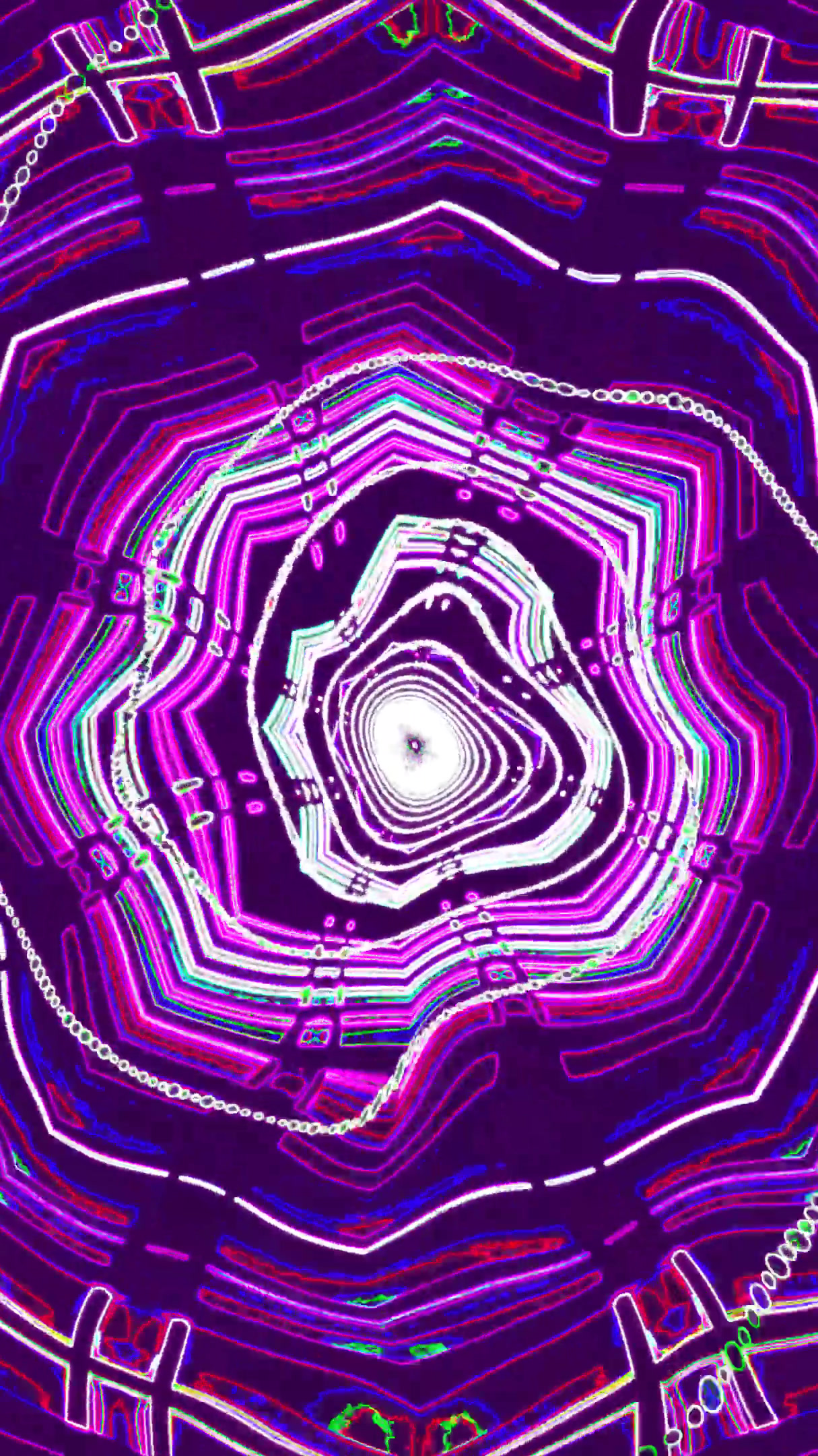 Colorful tunnel video loop creates dynamic visual display for relaxation, entertainment, and art appreciation