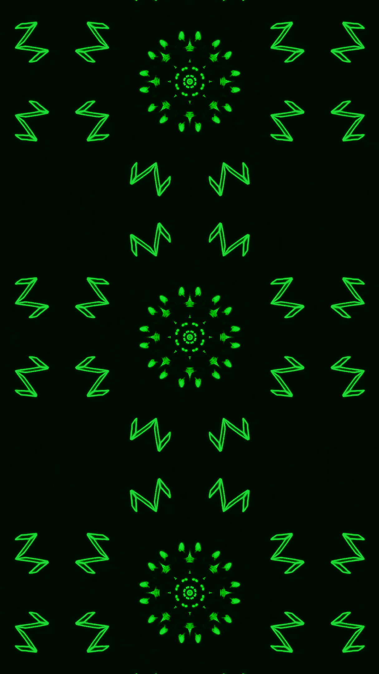 Seamless looping green tunnel video vj loop screensaver with captivating geometric patterns