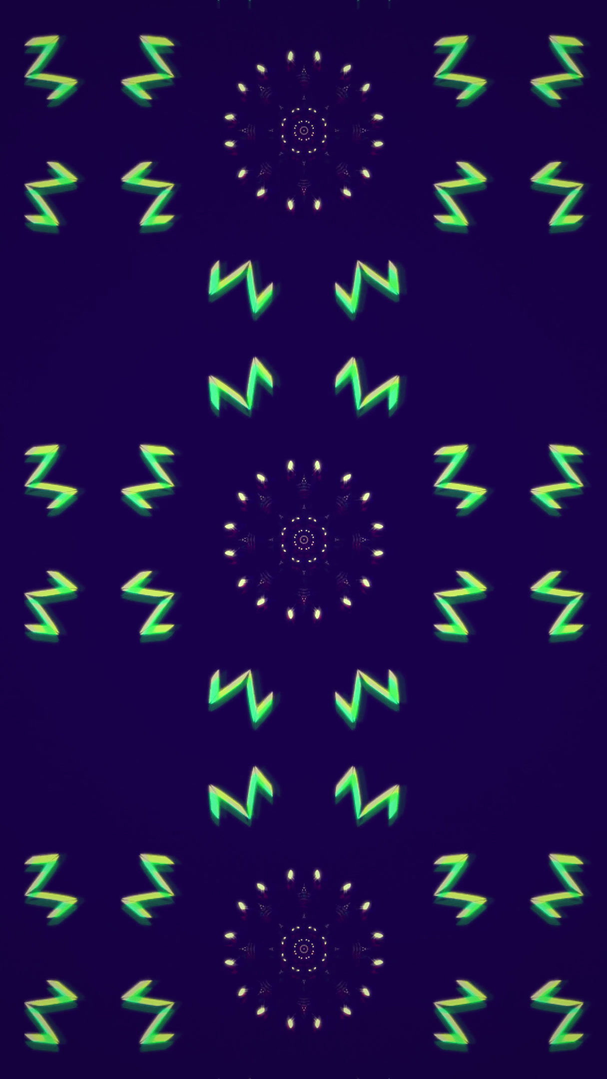 Tunnel video loop with vibrant patterns in a seamless animation f