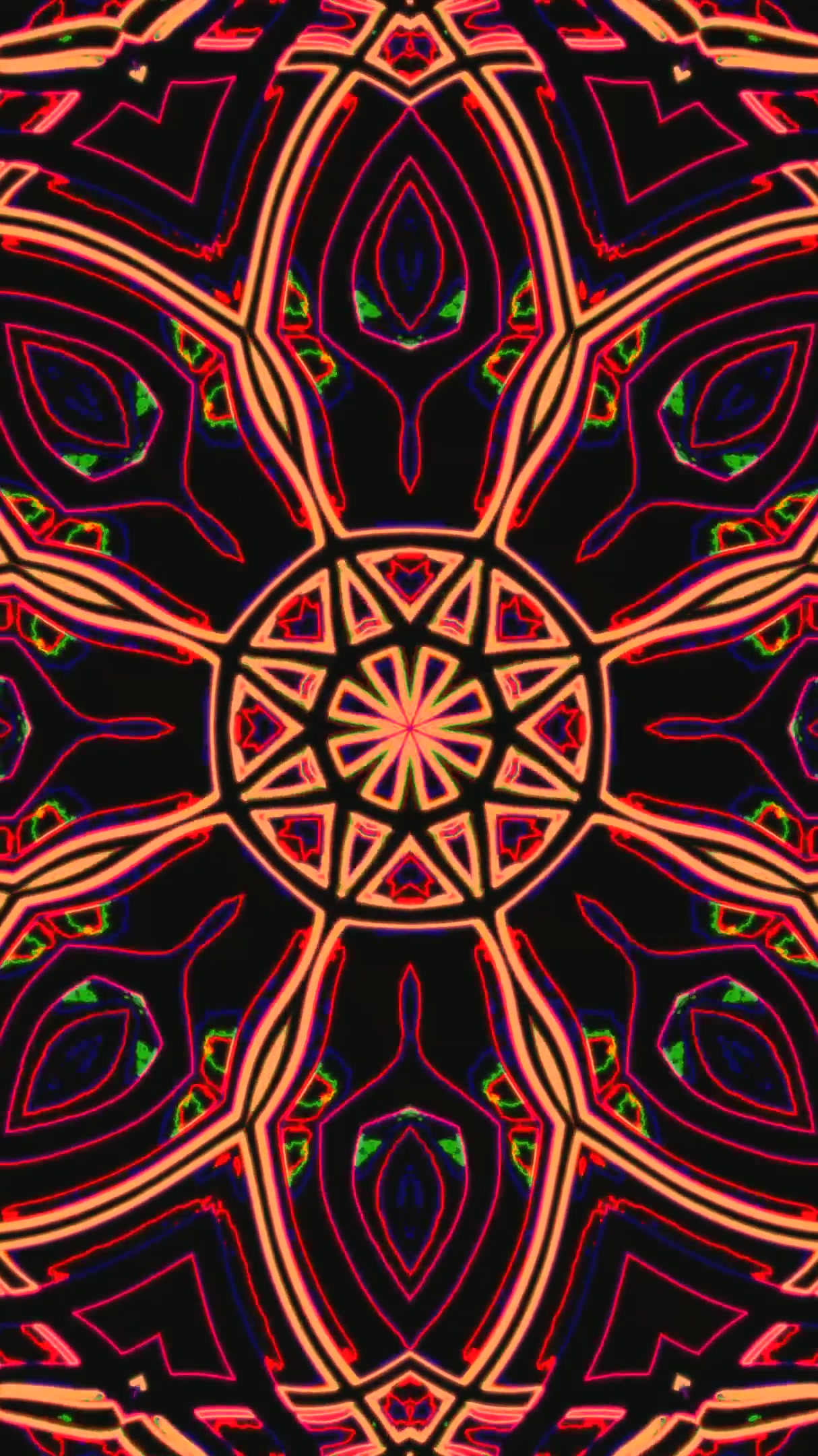 Mesmerizing tunnel video vj loop screensaver with vibrant colors and geometric patterns in seamless motion for relaxation and visual enjoyment