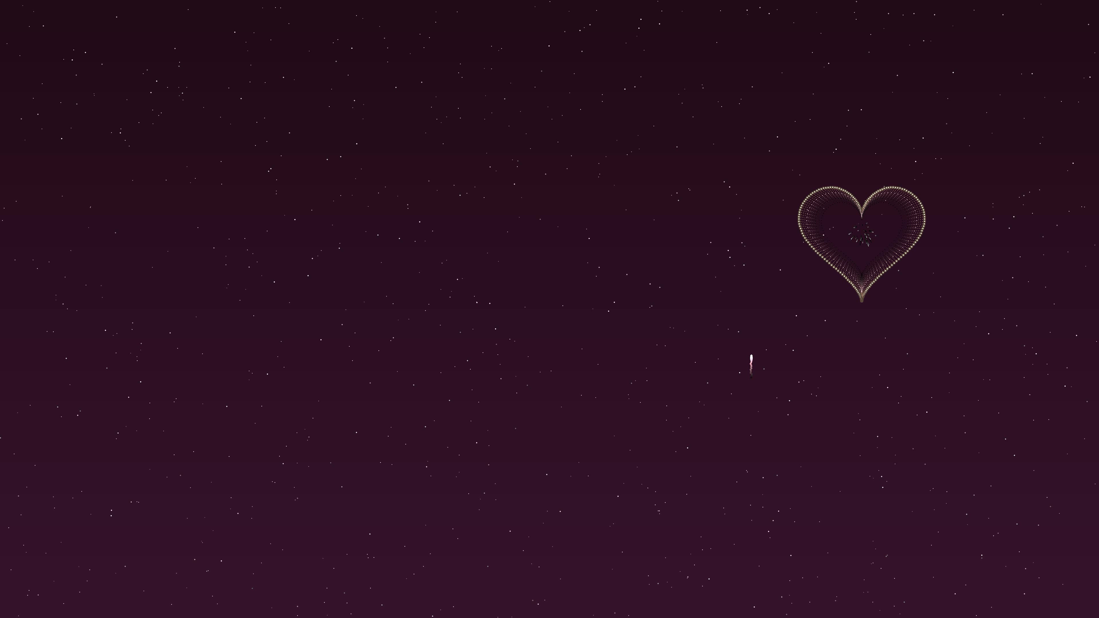 Fireworks display for valentines day with hearts exploding in the night sky creating a festive atmosphere in the city