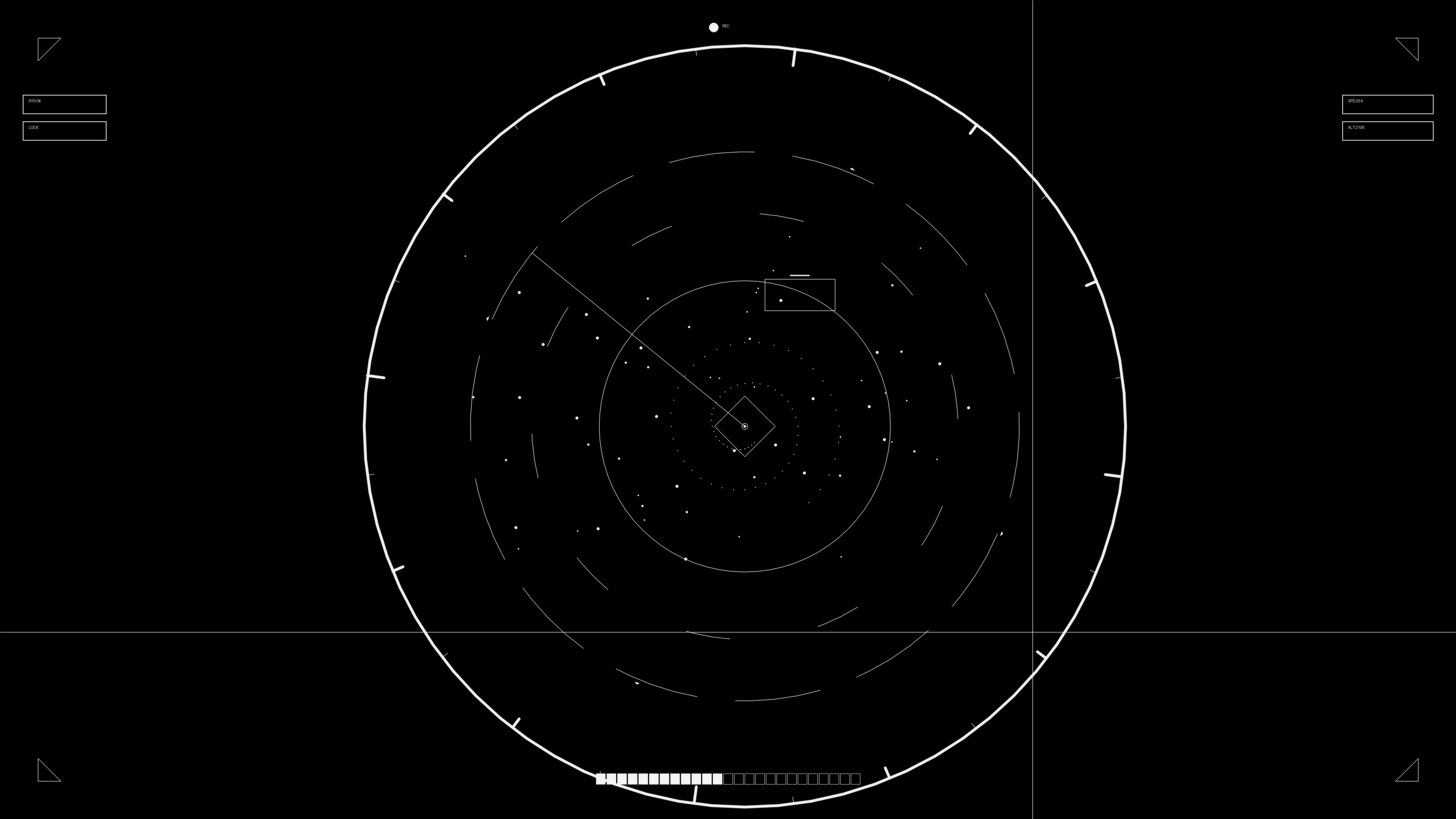 Hud elements animation for web designers and sci-fi video editors that displays shapes and motion in a dark background