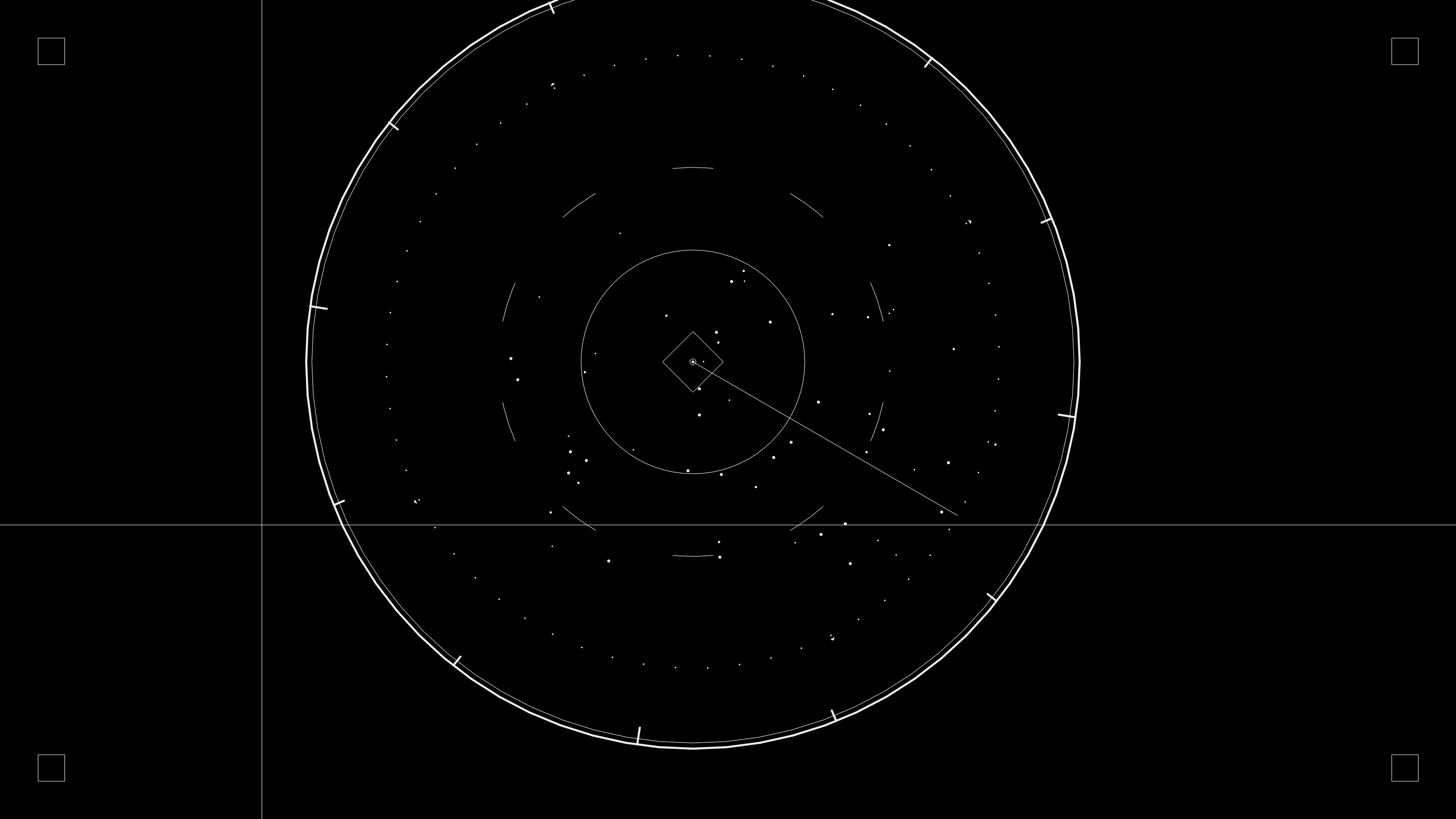 Hud elements animation for web designers and sci-fi video creators showing circular patterns and lines on a black background