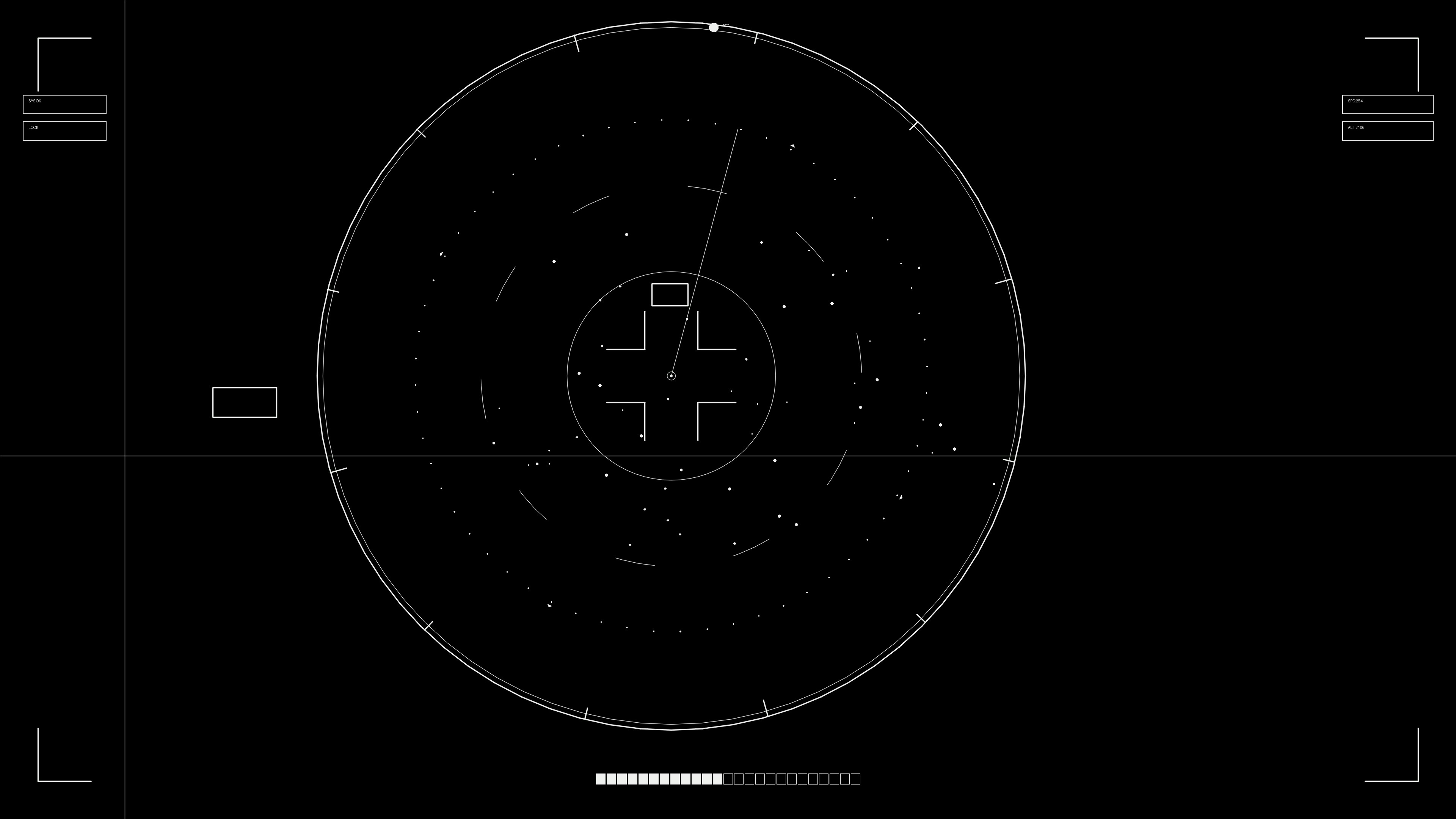 Hud elements animation for webdesigner and sci-fi video cutter showcasing circular display and tracking features