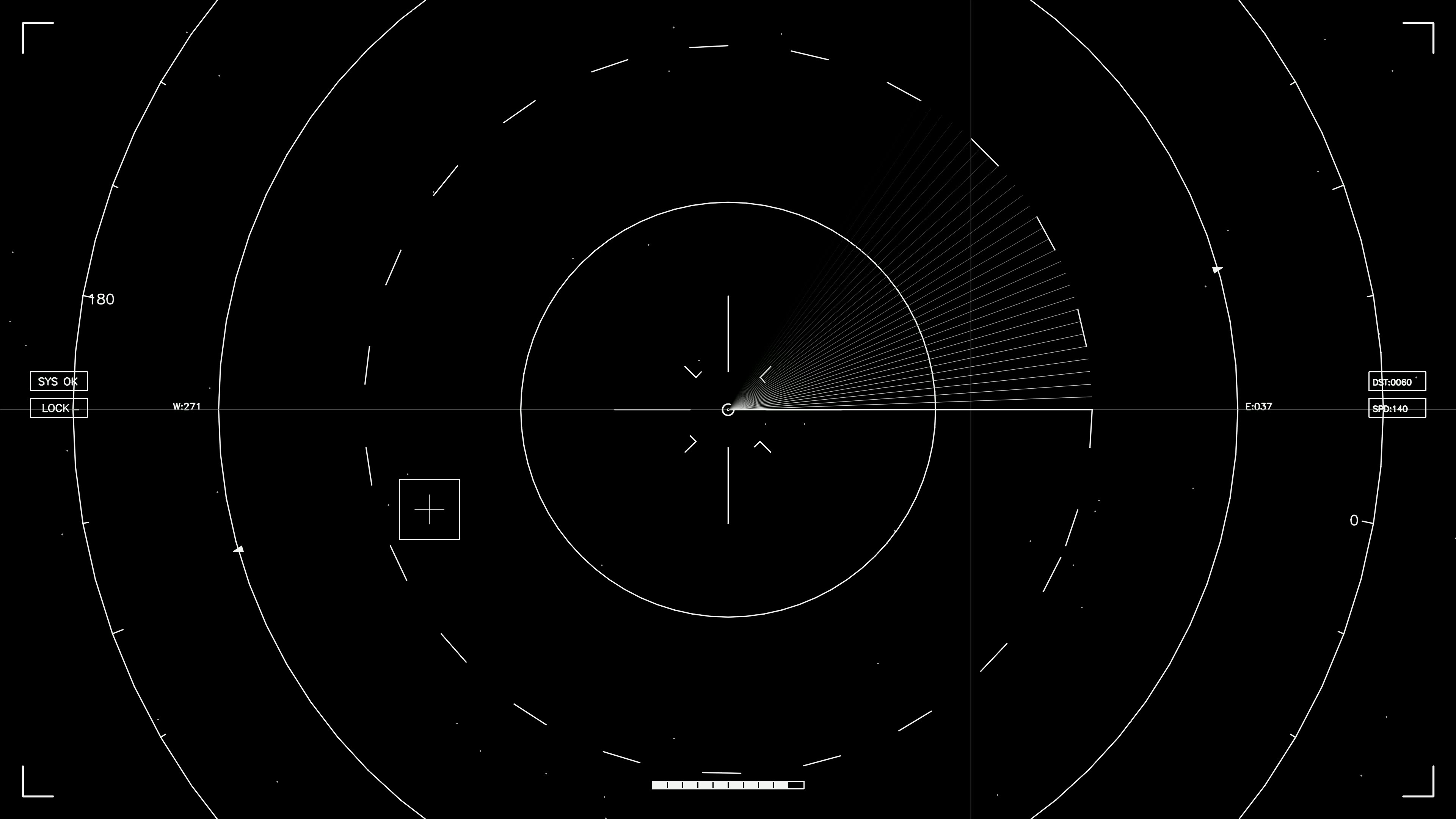 Visual display of futuristic science fiction HUD elements for web design and video editing projects featuring animated graphics for user interfaces