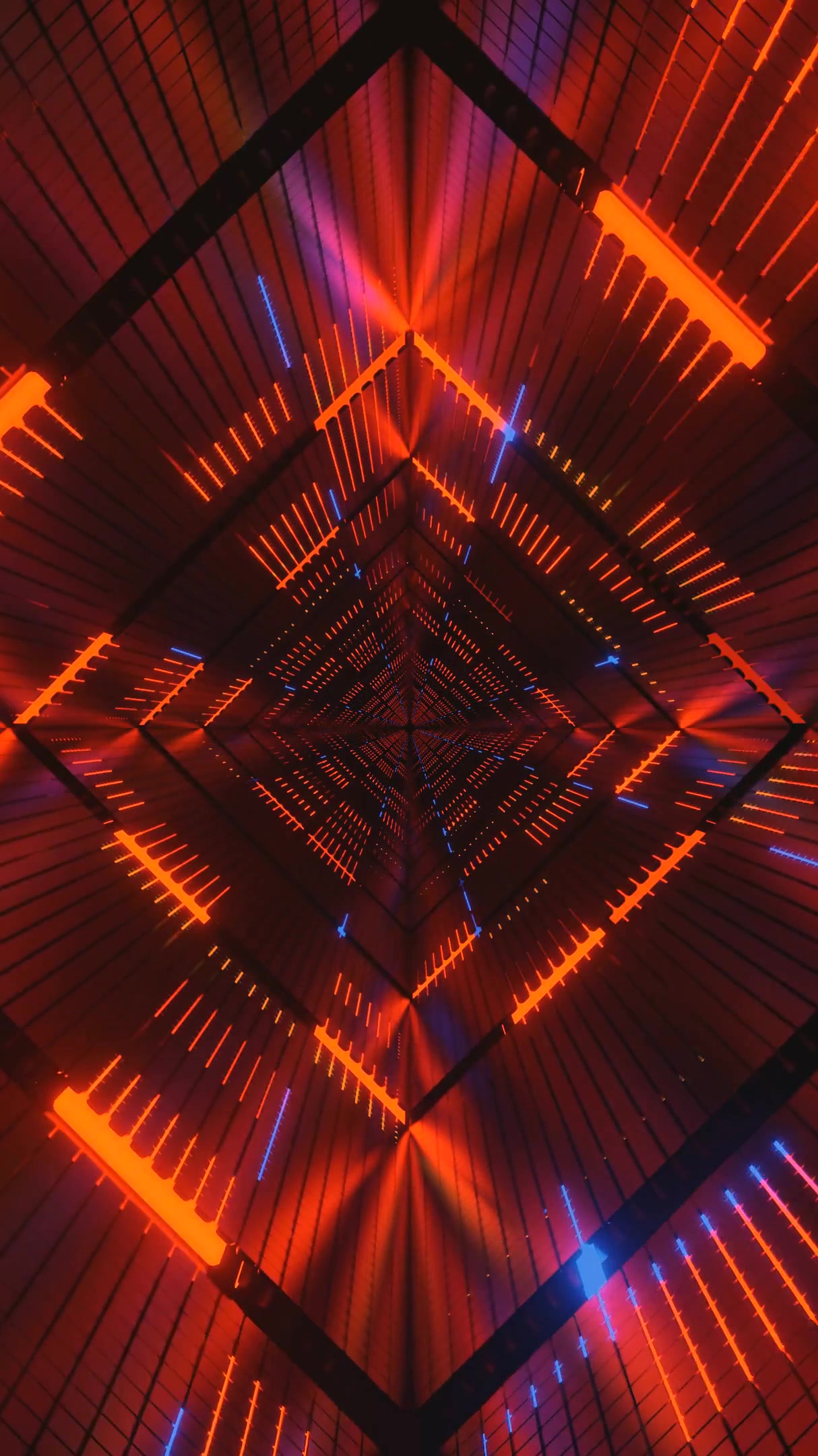 Dynamic tunnel video loop with vibrant lights and seamless transition effects for a captivating screensaver experience