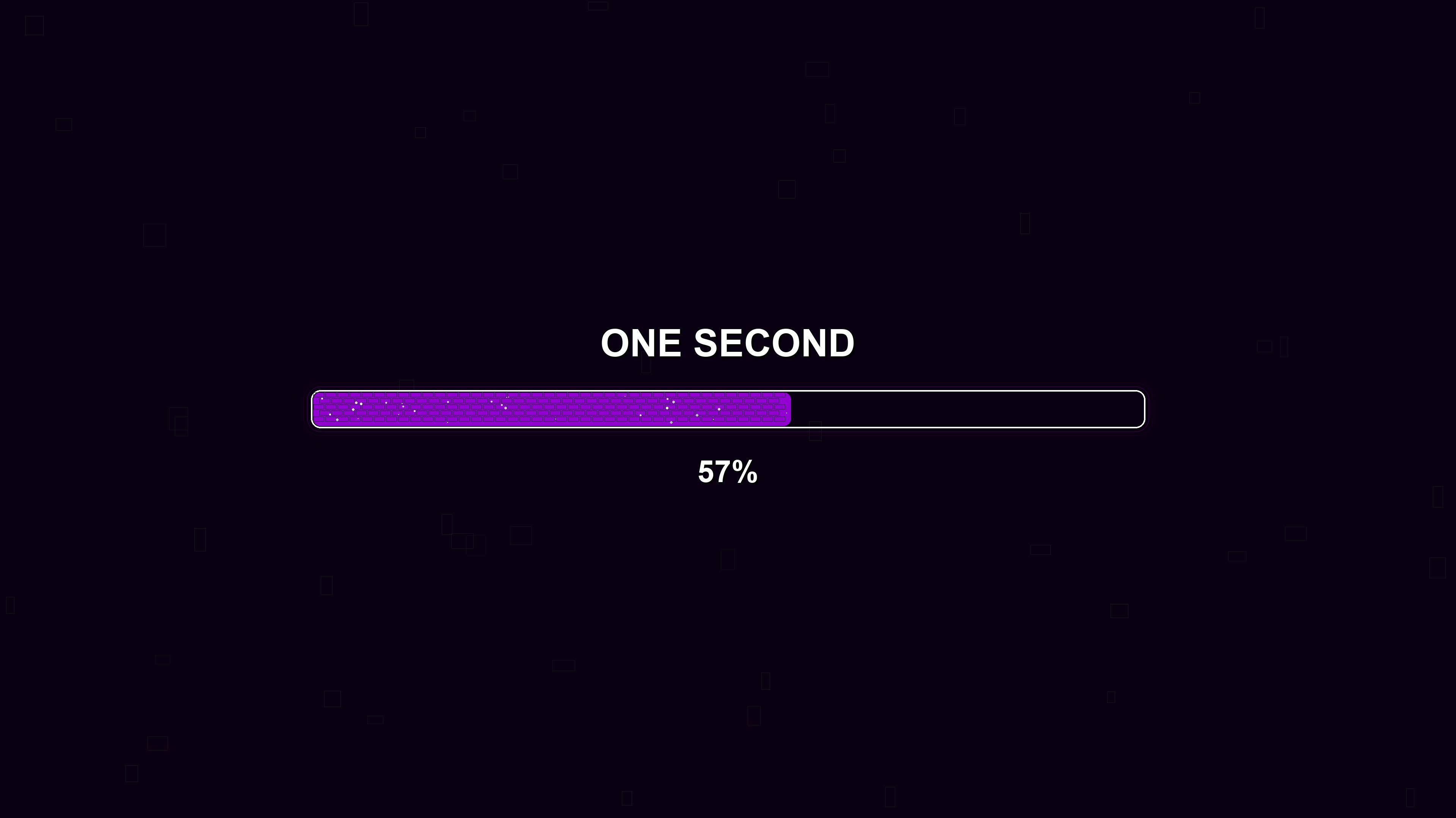 Modern style progressbar animation for waiting periods shown on screen with displayed time and completion percentage