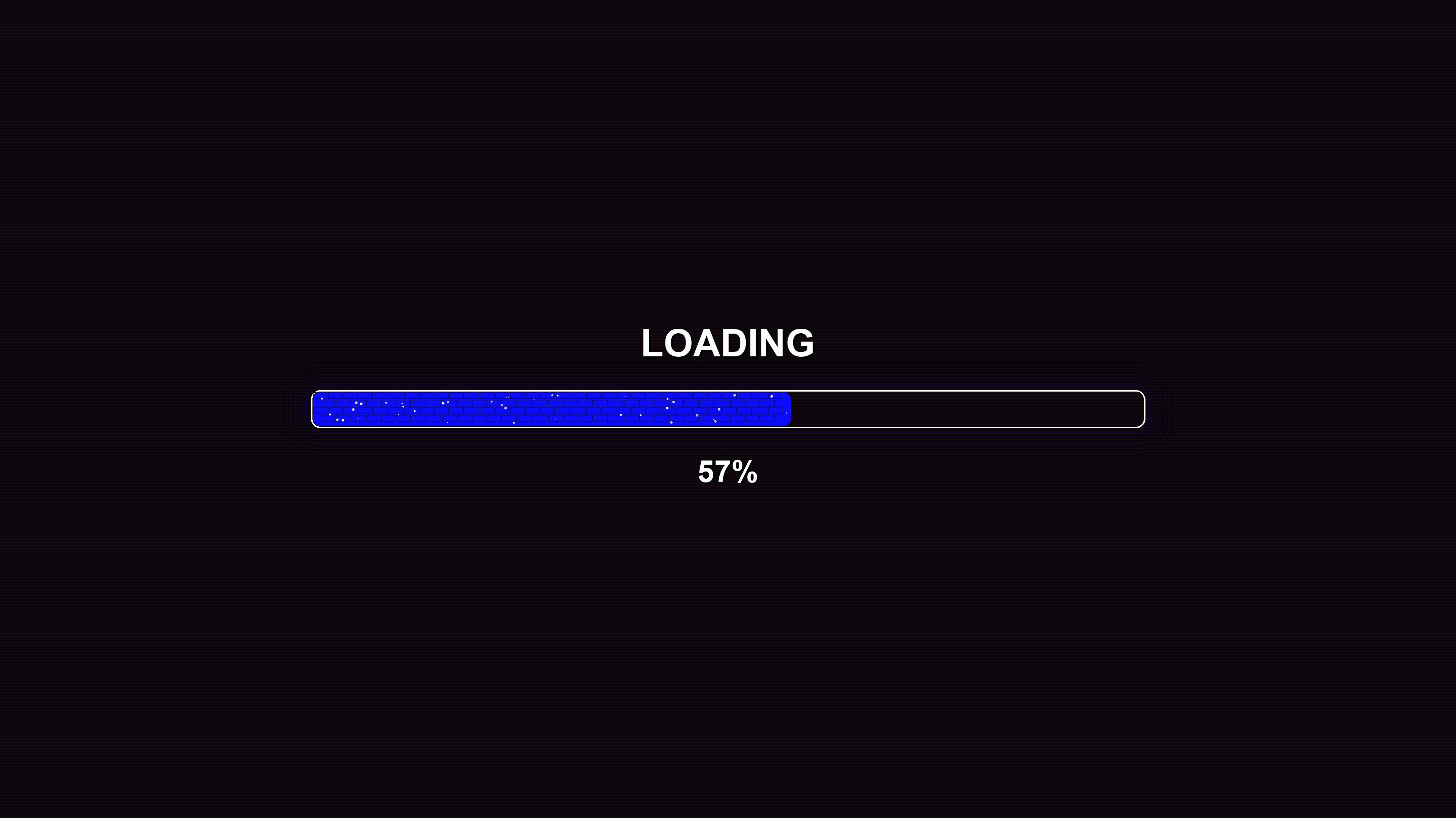 Modern loading animation for waiting periods with progress bar in bright color on dark background