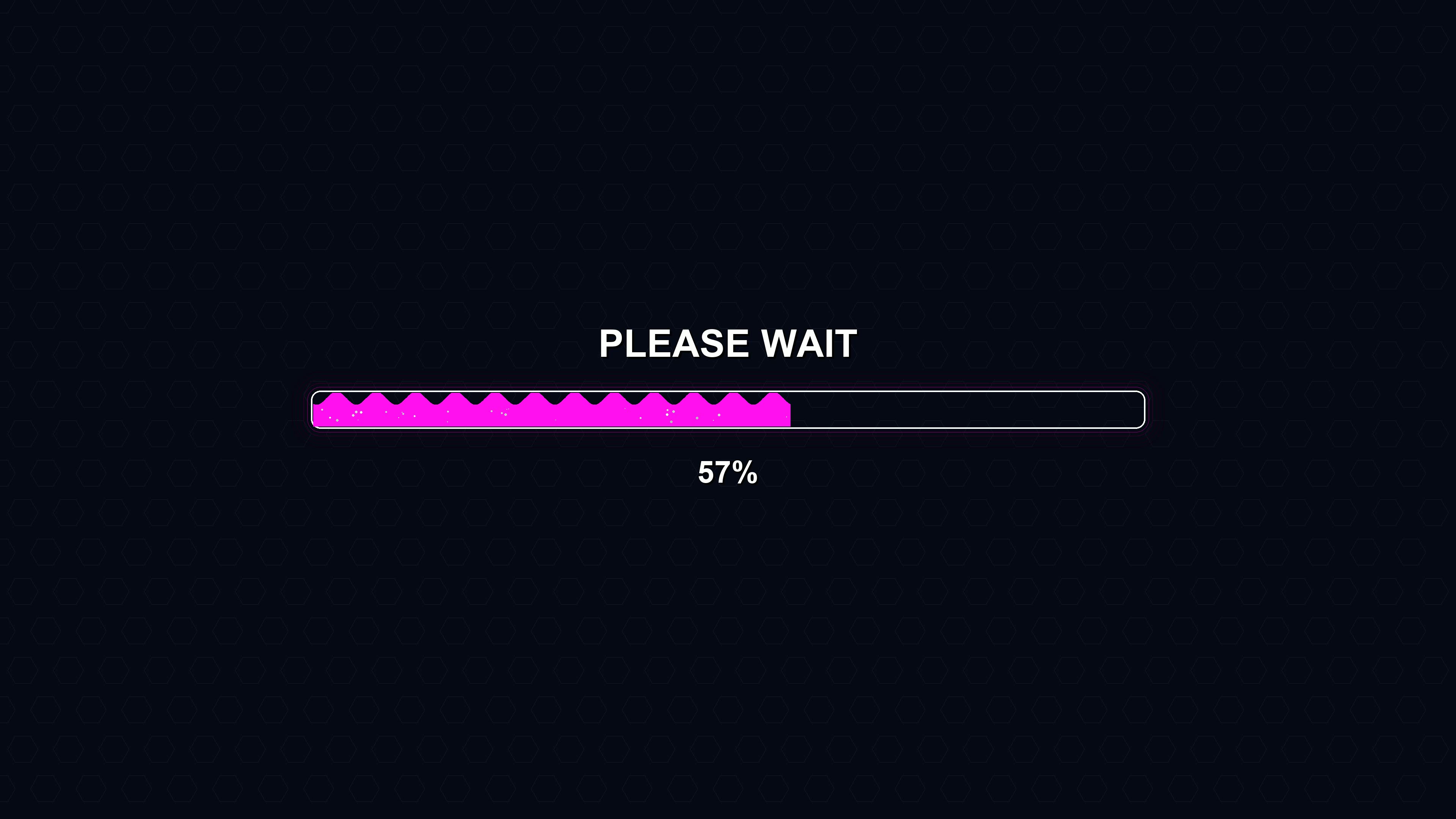 Modern progress bar animation for wait indication during loading periods on a dark background